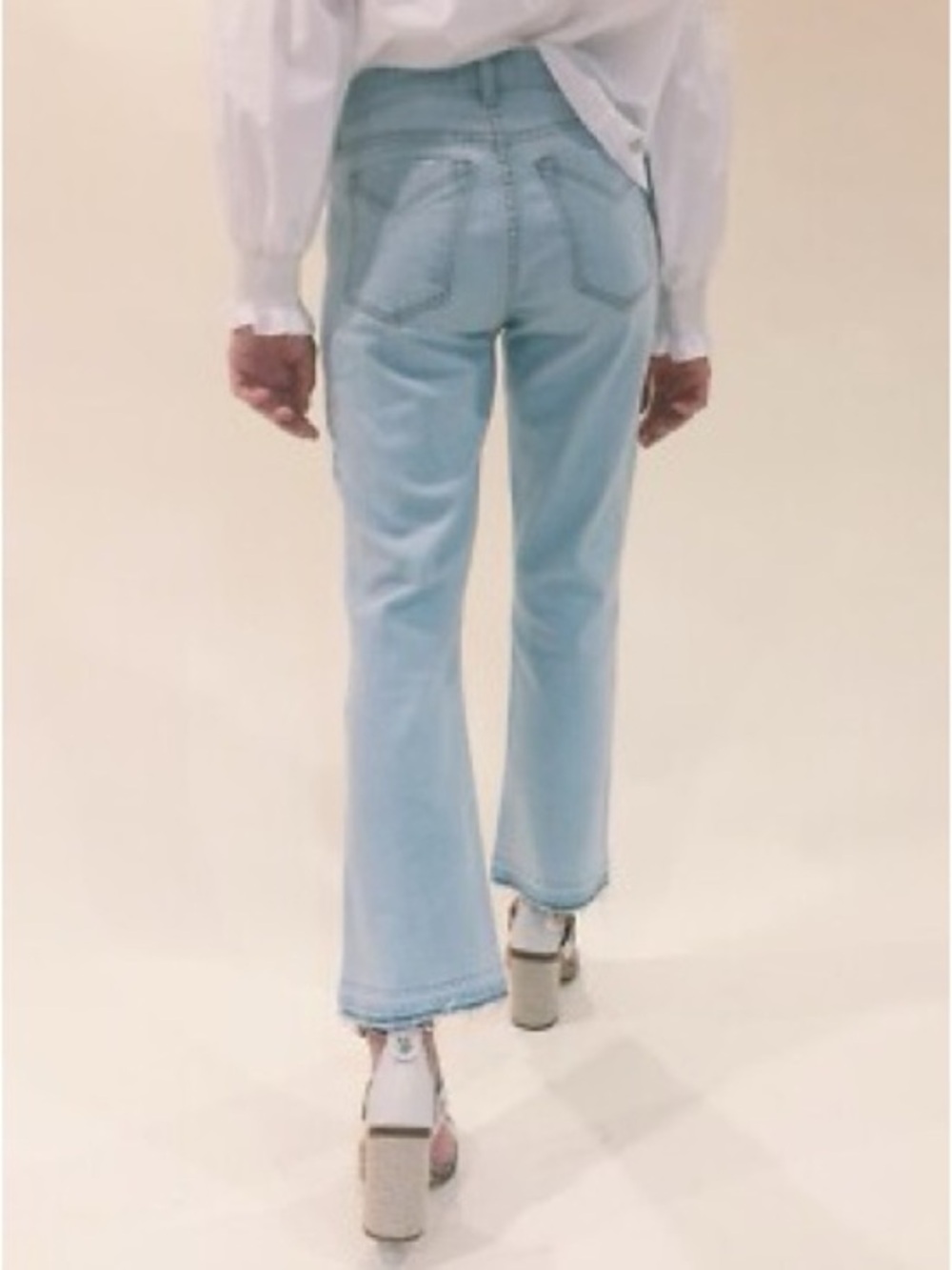 Derek Lam 10 Crosby Gia Mid-Rise Cropped Flare Denim Jeans Sz 25